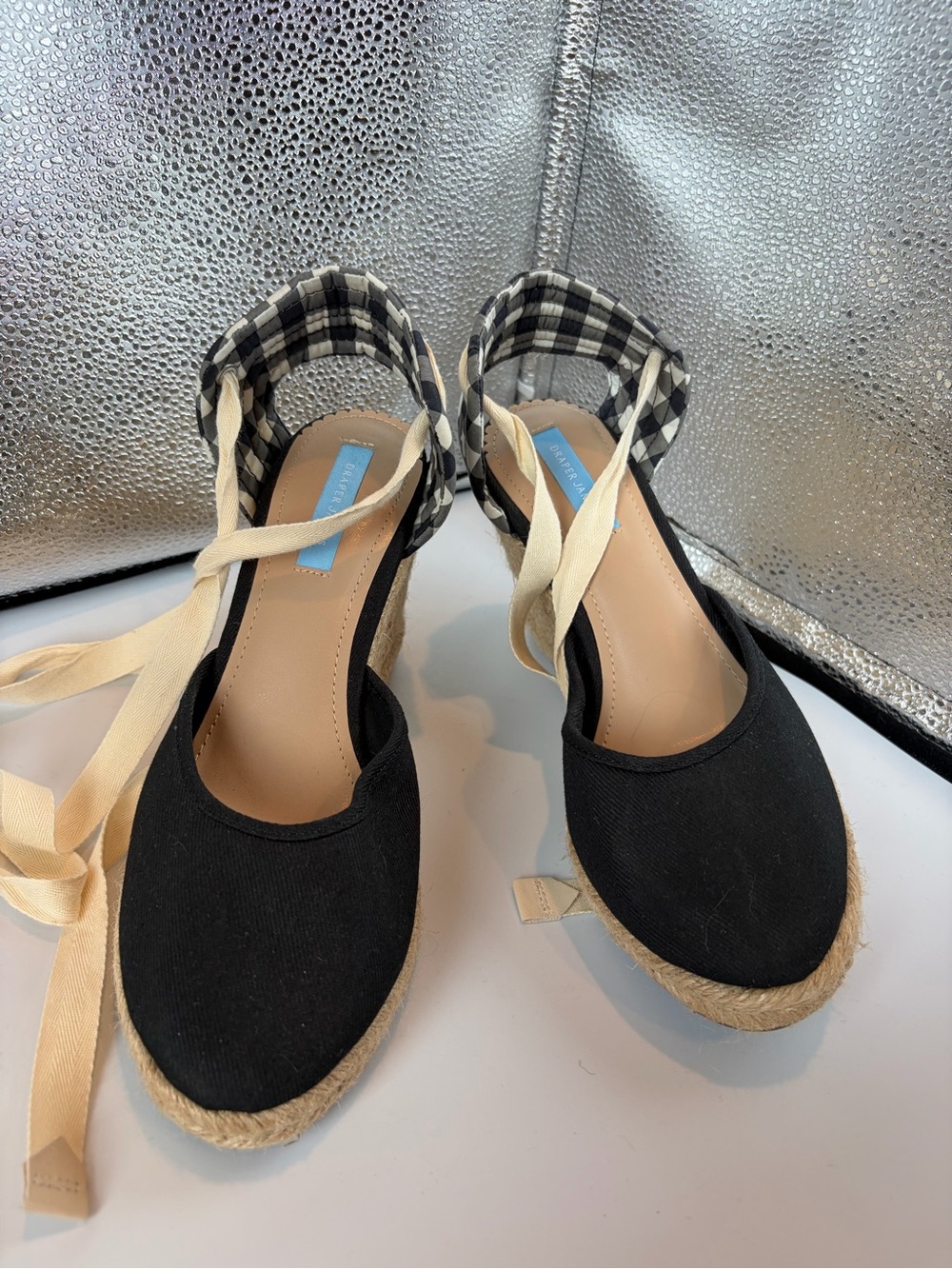 Draper James gingham wedges